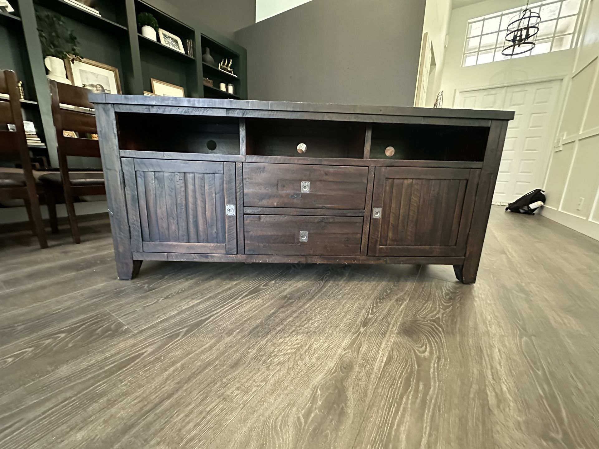 Solid Wood Jofran Media Console / TV Stand – Rustic Farmhouse Style