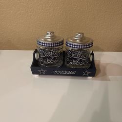 Dallas Cowboys Candy Jars Set W/ Tray 