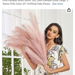 Dusty Pink Pampass Grass 3 Piece Set 