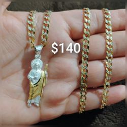 925 Sterling Silver Chain With The Pendant/Cadena Con Dije De Plata 925