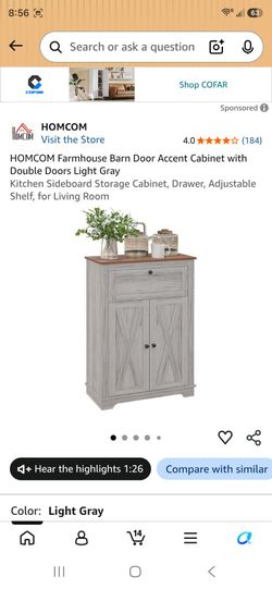 HOMCOM Farmhouse Sideboard Storage Cabinet