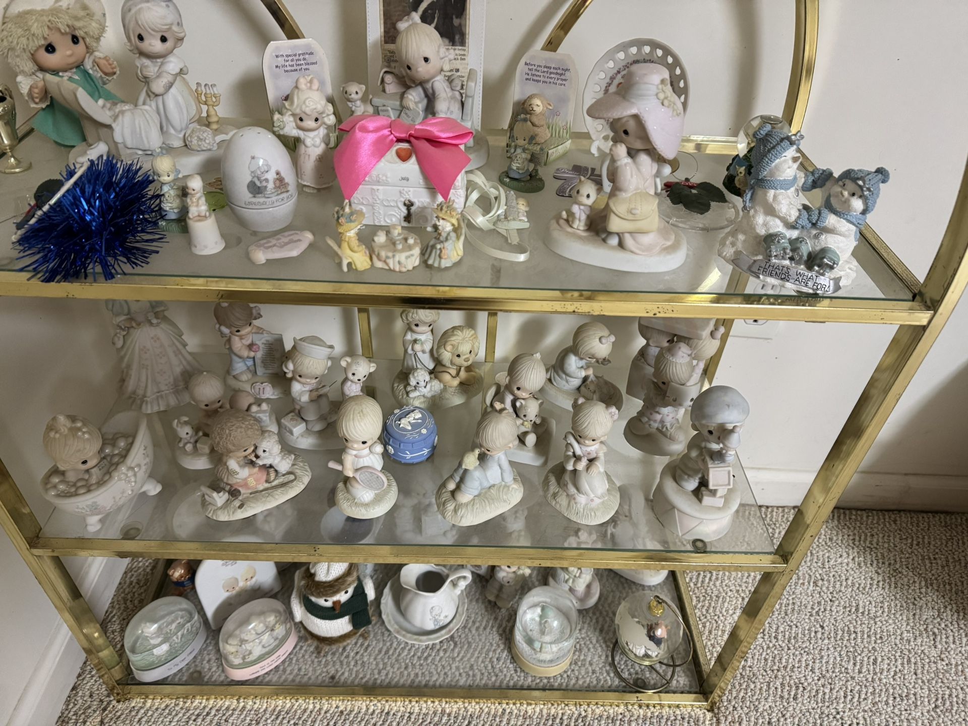 Precious Moment Figurine Collection. With Stand.