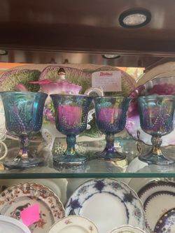 Vintage blue carnival glasses glass$10 each