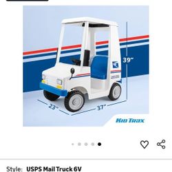 Kid Trax 6V USPS Mail Truck Ride-On Toy $150