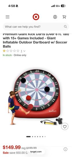 K-DARTS INFLATABLE GAME 6ft
