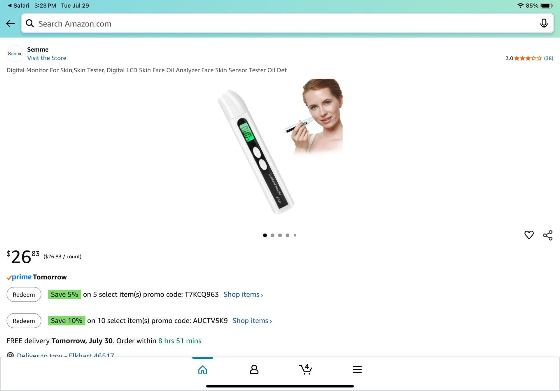 Digital Monitor For Skin,Skin Tester, Digital LCD Skin Face Oil Analyzer Face Skin Sensor Tester Oil Detector.
