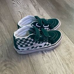 Teal And White Checker Design Vans