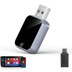 ☆ Wireless CarPlay Adapter for iPhone, Bluetooth & Wi-Fi, 3X Auto-Connect, No Latency, Apple CarPlay Compatible USB A/C,Plug and Play, Convert Factory