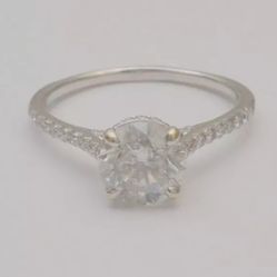 Diamond engagement ring 18k White Gold 1.98 Tcw Solitaire Size 7
