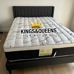 New Queen Bed Frame With Mattress 