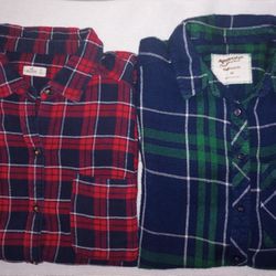 Plaid Flannel BUNDLE Button Up Shirts XS
