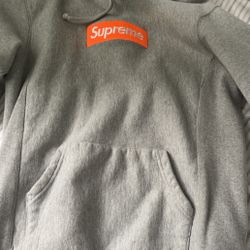 Orange Supreme  Box Logo Sweatshirt Size Small