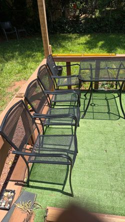 Raw iron patio table and chairs