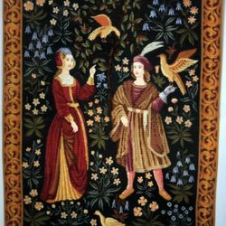 Vintage  Large Hanging Falconer Tapestry 
