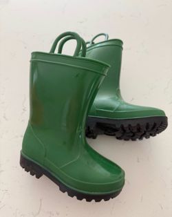 Green Rain Boots for Kids Toddlers Size 6