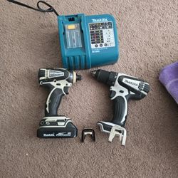 Makita Lithium Ion 18v Impact And Regualar Drills With Case.