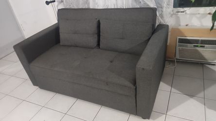 Sofa convertible de tela lino