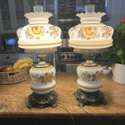 2 Rare Vintage Parlor Lamps 