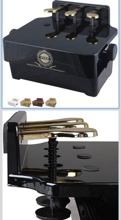 Adjustable Piano Pedal Extender Bench for Kids, Design with 3 Pedal (Black)