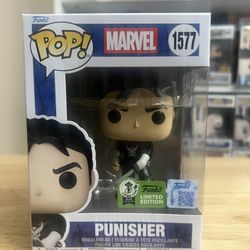 OFFICIAL ECCC CON STICKER LE EXC Punisher Swords Funko Pop #1577 Marvel Comics