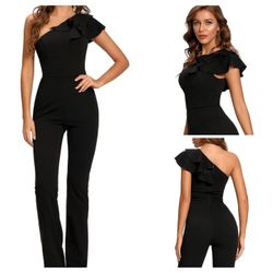 Elegant  One Shoulder Sleeve Jumpsuit XLARGE 