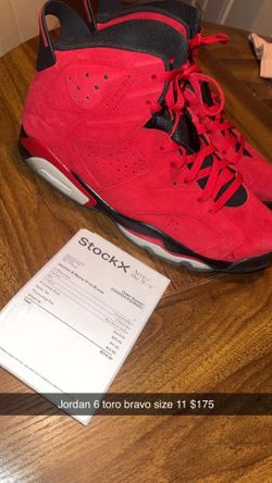 Jordan 6 toro bravo size 11