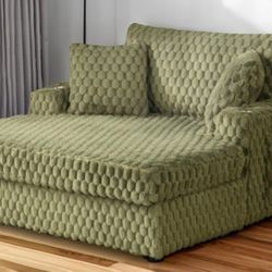 Brand New Olive Green Super Plush Sofa Chaise Lounge