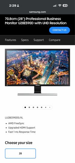 Samsung 28” 4k monitor 1ms response time