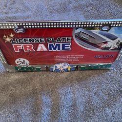 VALOR Heavy chrome Bling Crystals License Plate