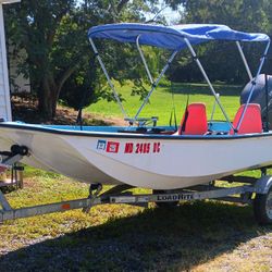 1963 Boston Whaler 13' Yamaha 40 HP Four Stroke Motor w/ Trailer

