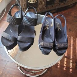 2 Pairs Black 6 1/2 Anne Klein Shoes