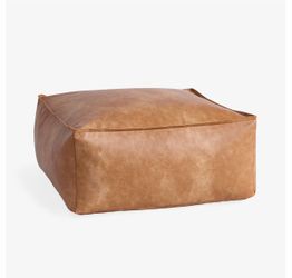 Pottery Barn Faux Leather Ottoman Large