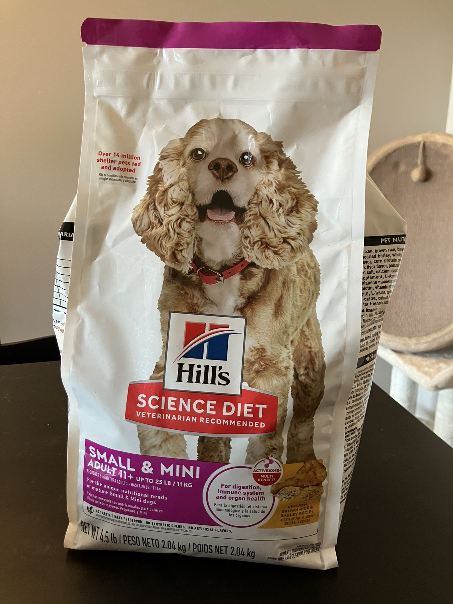 Dog Food 11+ Senior 4.5LBS EXP:09/2026