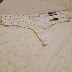 White & Polka Dots Thong New
