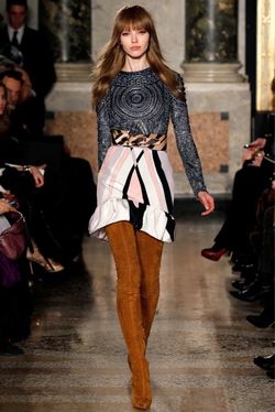 Emilio Pucci Fall 2013 Runway Tan Suede Over the Knee High Heel Boots Size 39.