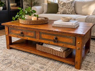Pier 1 Imports Heera Rustic Wood Coffee Table with Drawers