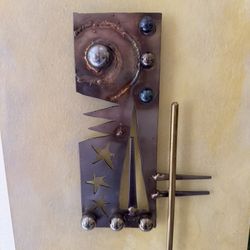 Handmade Metal Wall Art Sculpture - Abstract Shooting Star Design