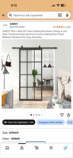 42in x 84in DIY Glass Sliding Barn Door