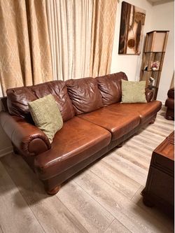 Two Leather Sofas