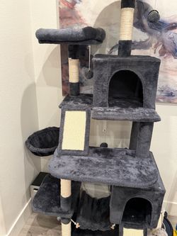 Multi-Level Dark Gray Cat Tree