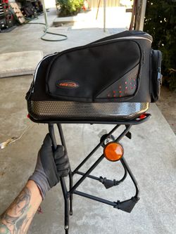 Rear Bike rack with insta clip storage bag