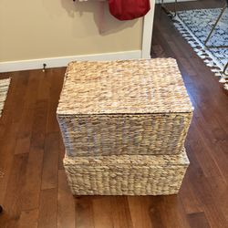 2 Woven Storage Baskets