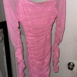 Pink sparkly Ruffle dress