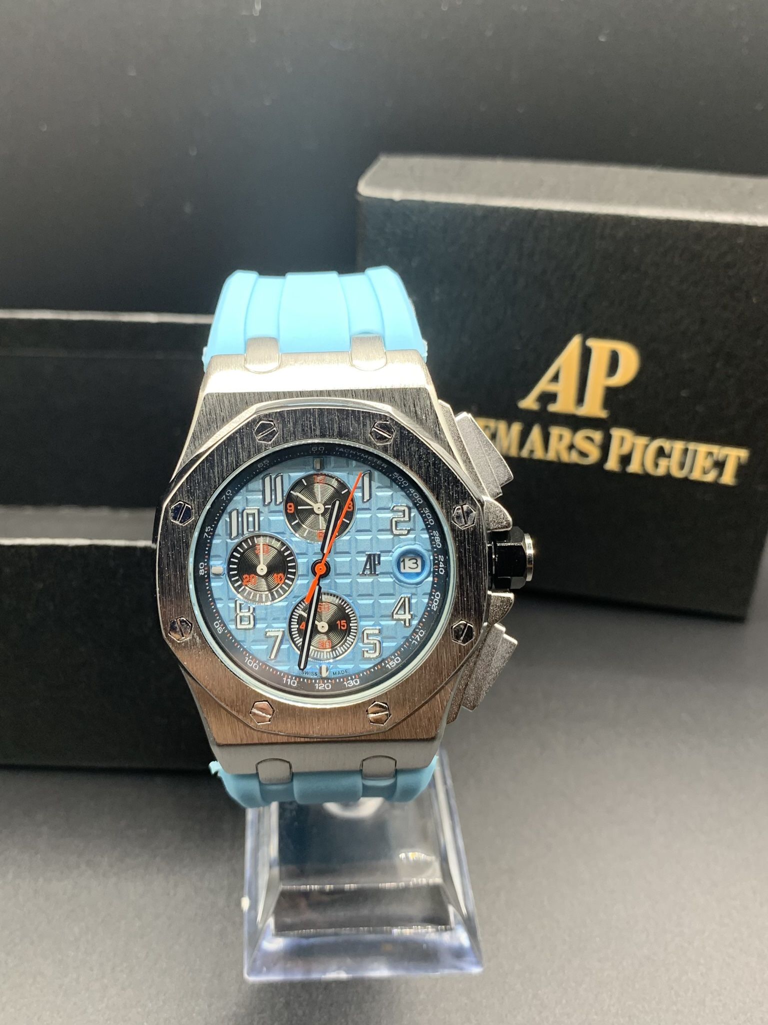 AP Royal Oak Silver & Blue Band *Box included*