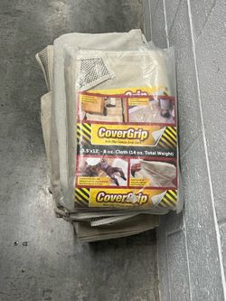 Cover grip drop cloth floor protection work area