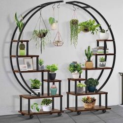 6 Tier Tall Metal Plant Stands with Hanging Loop