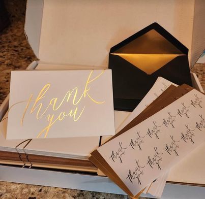 Thank You Cards with Envelopes - Luxury 120 Pack, Gold-Foil-Stamped Interiors & Matching Stickers – Over 64 Unique Combinations, Ideal for Business, W