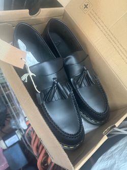 Dr. Martens Black Leather Tassel Loafers