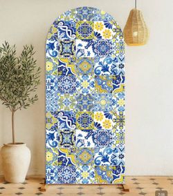 Fabric Backdrop Tile Amalfi Coast Print Cover