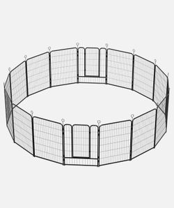 New 16 Panels Heavy Duty Metal Playpen with Self-Locking Gate,Tall 40" Dog Fence Pet